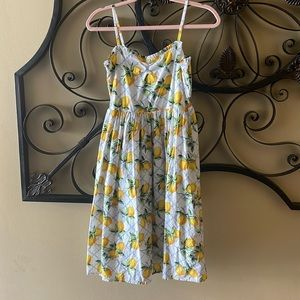 Janie and Jack Girls Lemon print dress size 14 Excellent condition